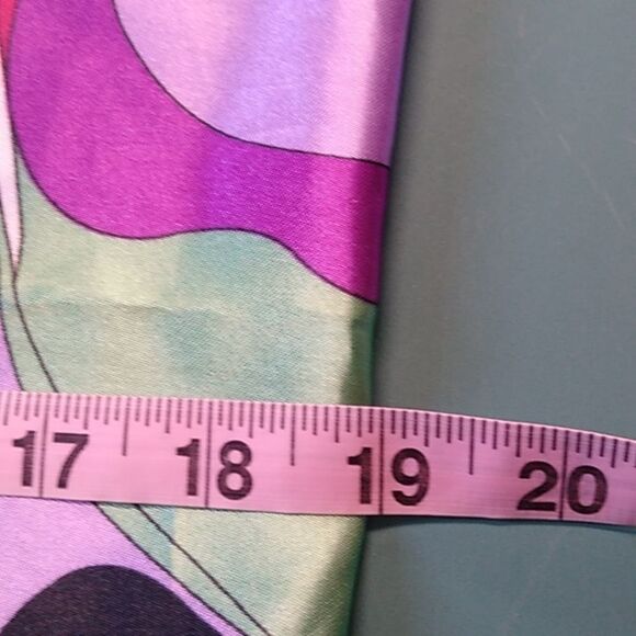 Dennis Basso 2X Polyester Abstract Scarf Cottagecore Kitsch Chic - Picture 5 of 6